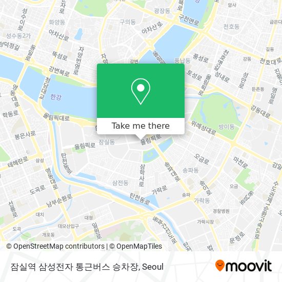 잠실역 삼성전자 통근버스 승차장 map