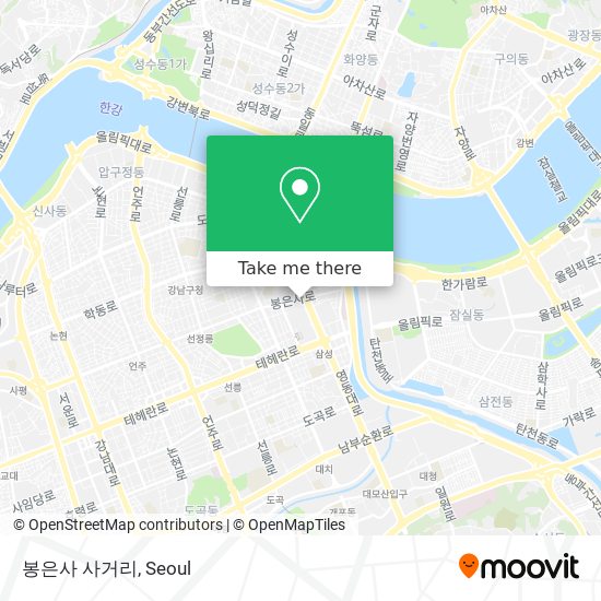 봉은사 사거리 map