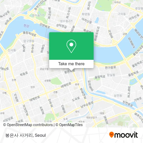 봉은사 사거리 map