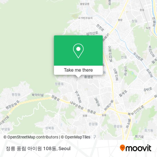 정릉 풍림 아이원 108동 map