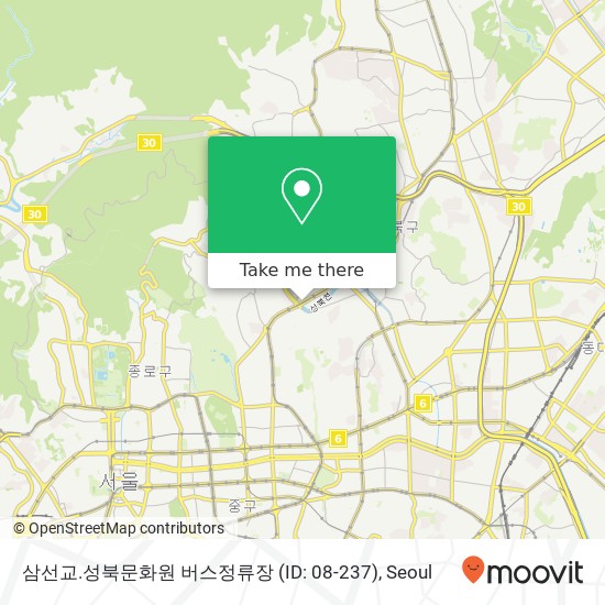 삼선교.성북문화원 버스정류장 (ID: 08-237) map