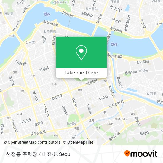 선정릉 주차장 / 매표소 map