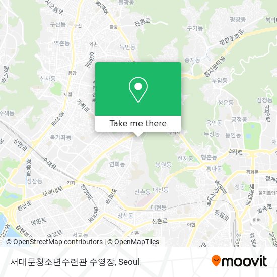 서대문청소년수련관 수영장 map