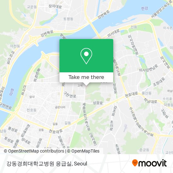 강동경희대학교병원 응급실 map