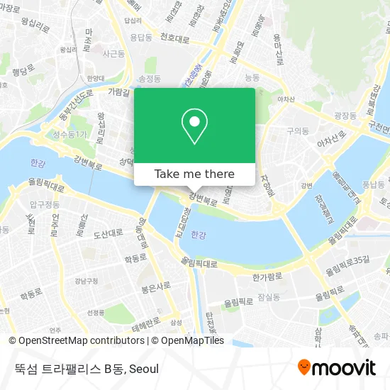 뚝섬 트라팰리스 B동 map