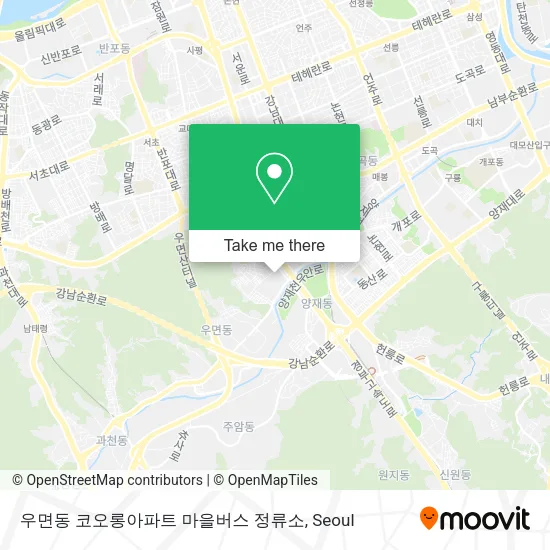 우면동 코오롱아파트 마을버스 정류소 map