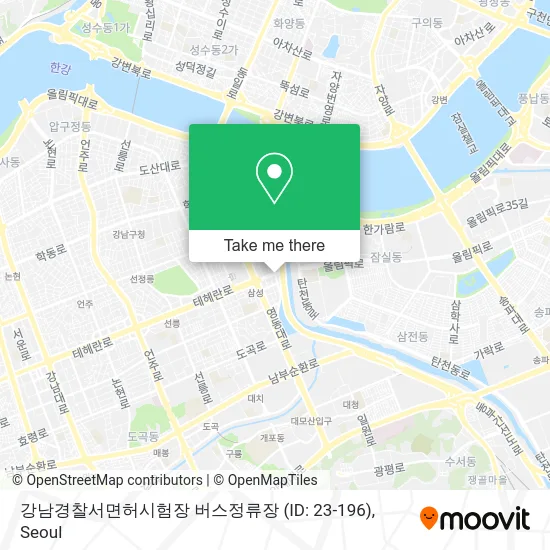 강남경찰서면허시험장 버스정류장 (ID: 23-196) map