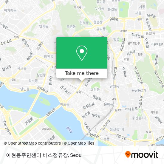 아현동주민센터 버스정류장 map