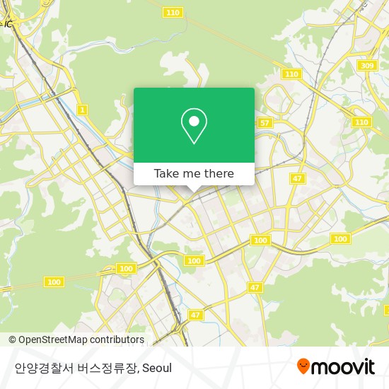 안양경찰서 버스정류장 map