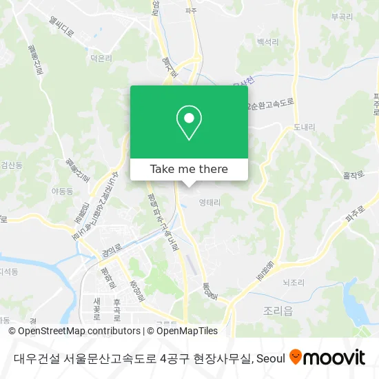 대우건설 서울문산고속도로 4공구 현장사무실 map