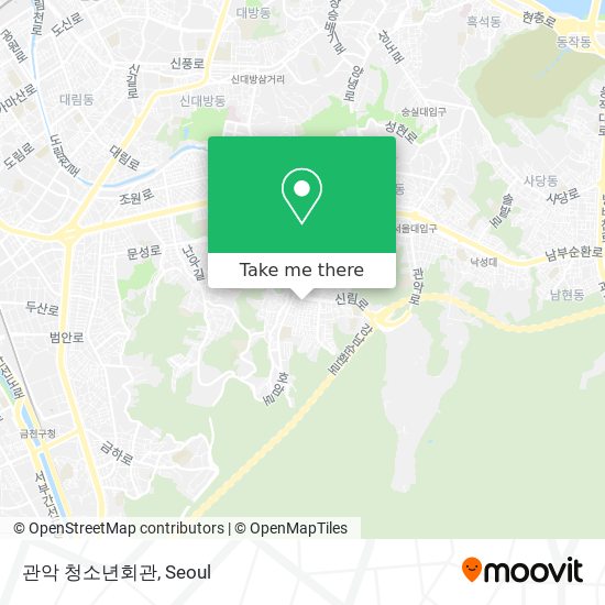 관악 청소년회관 map