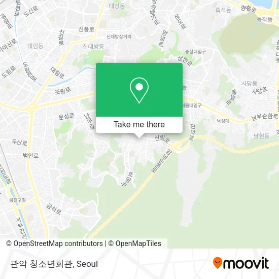 관악 청소년회관 map