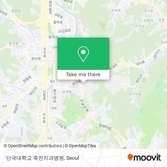 단국대학교 죽전치과병원 map