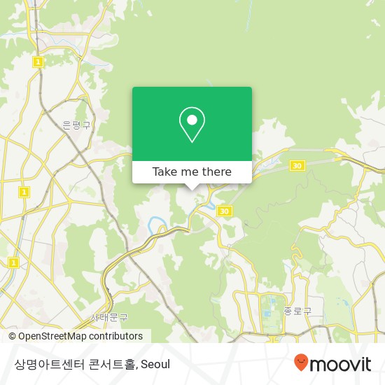 상명아트센터  콘서트홀 map