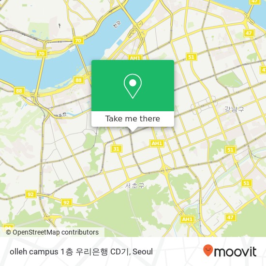 olleh campus 1층 우리은행 CD기 map