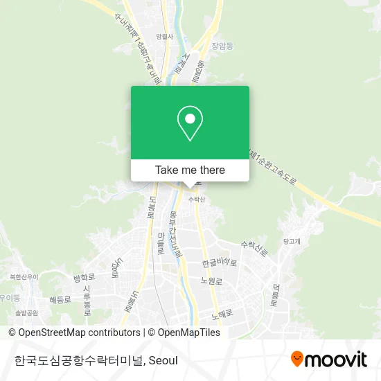한국도심공항수락터미널 map