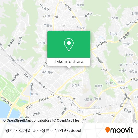 명지대 삼거리 버스정류서 13-197 map