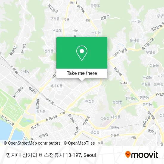 명지대 삼거리 버스정류서 13-197 map