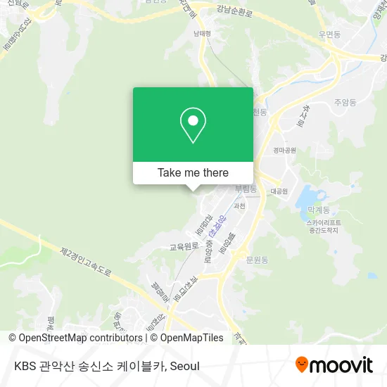 KBS 관악산 송신소 케이블카 map