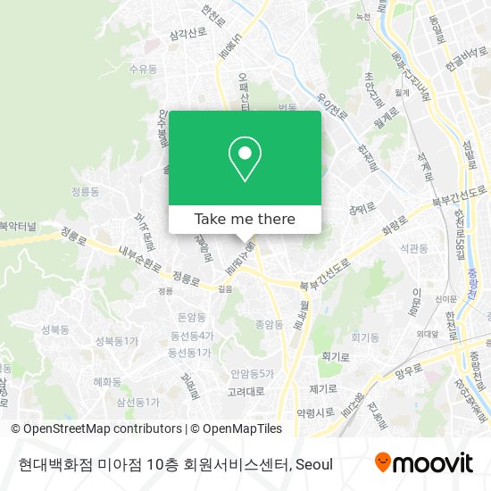 현대백화점 미아점 10층 회원서비스센터 map