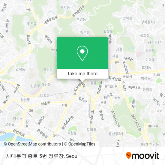 서대문역 종로 5번 정류장 map