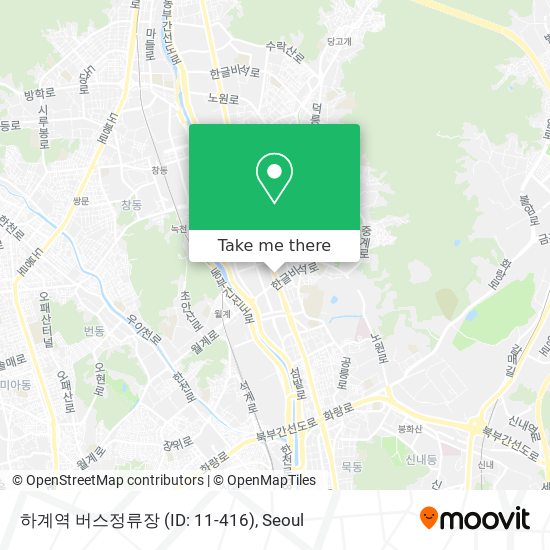 하계역 버스정류장 (ID: 11-416) map