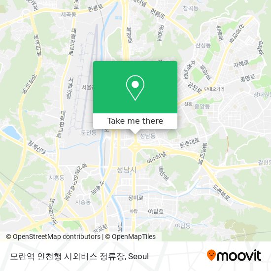 모란역 인천행 시외버스 정류장 map