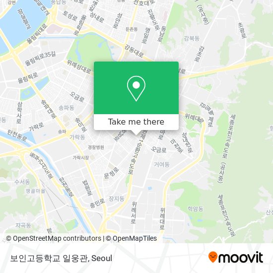 보인고등학교 일웅관 map