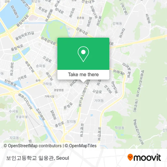 보인고등학교 일웅관 map