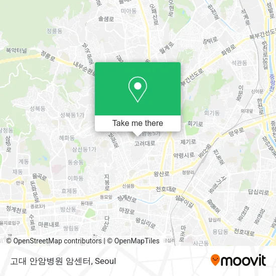 고대 안암병원 암센터 map