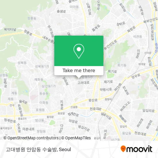고대병원 안암동 수술방 map