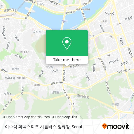 이수역 휘닉스파크 셔틀버스 정류장 map