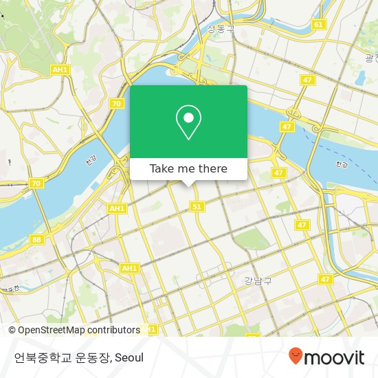 언북중학교 운동장 map