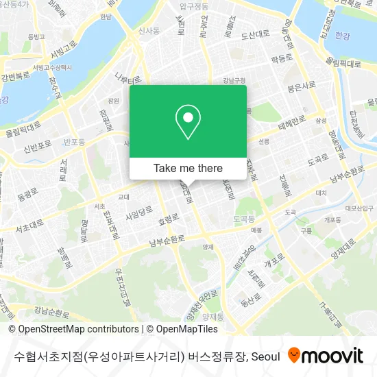수협서초지점(우성아파트사거리) 버스정류장 map