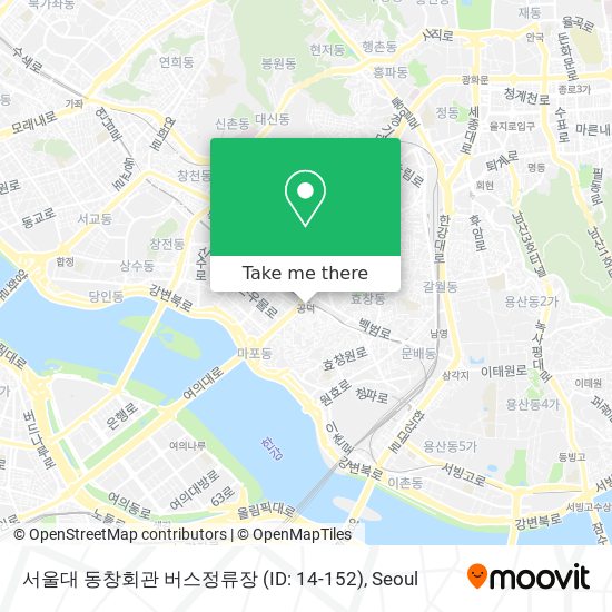 서울대 동창회관 버스정류장 (ID: 14-152) map