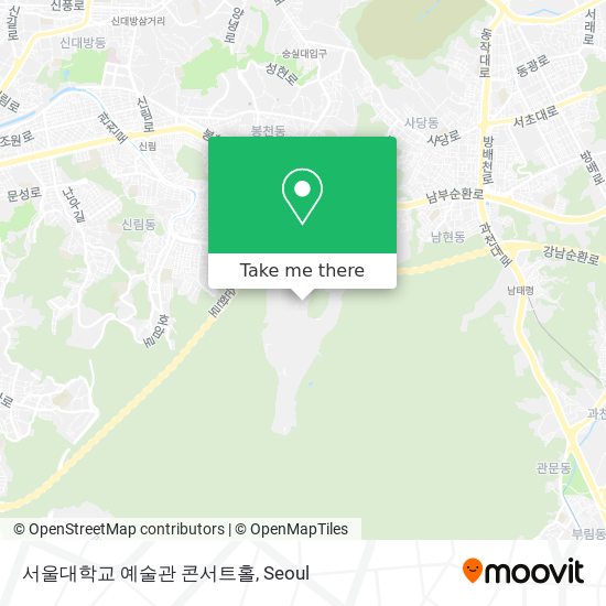 서울대학교 예술관 콘서트홀 map