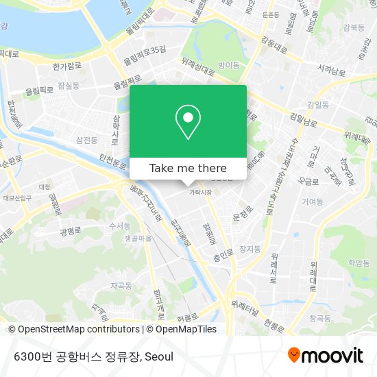 6300번 공항버스 정류장 map