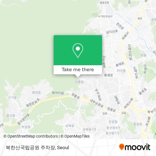 북한산국립공원 주차장 map