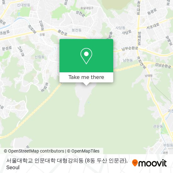 서울대학교 인문대학 대형강의동 (8동 두산 인문관) map