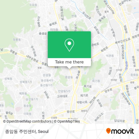 종암동 주민센터 map