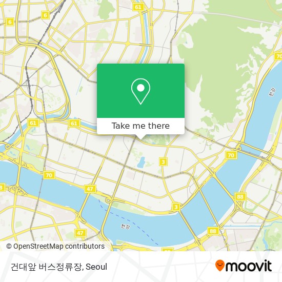 건대앞 버스정류장 map