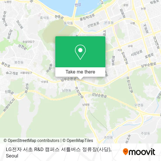 LG전자 서초 R&D 캠퍼스 셔틀버스 정류장(사당) map