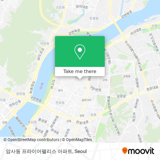 암사동 프라이어팰리스 아파트 map