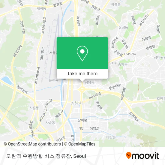 모란역 수원방향 버스 정류장 map