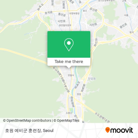 호원 예비군 훈련장 map