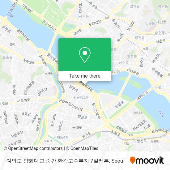 여의도-양화대교 중간 한강고수부지 7일레븐 map