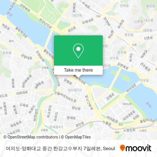 여의도-양화대교 중간 한강고수부지 7일레븐 map