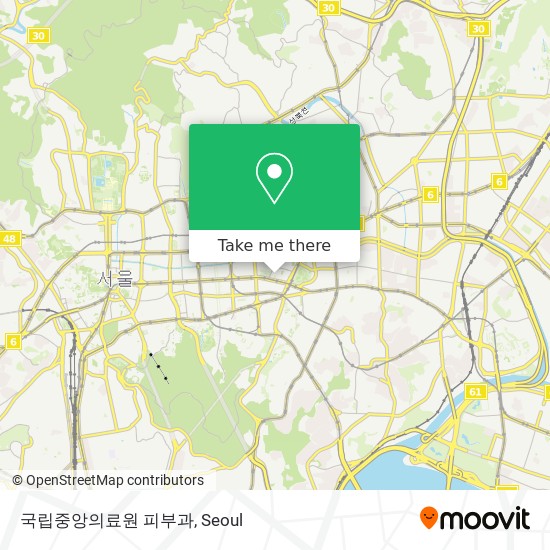 국립중앙의료원 피부과 map