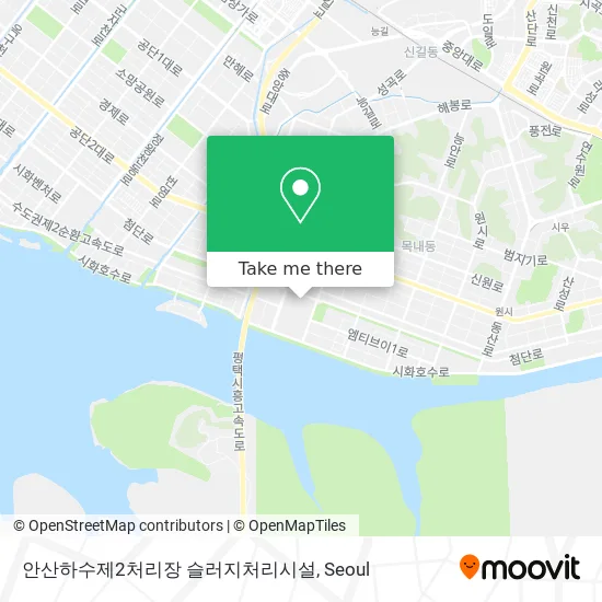 안산하수제2처리장  슬러지처리시설 map