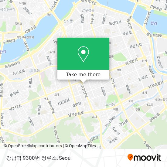 강남역 9300번 정류소 map